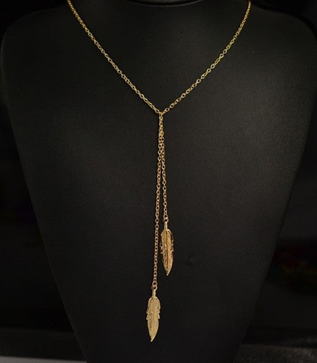 New long chain custom leaf pendant necklace Fashion jewelry Women/Girl lover Valentine's Day gifts