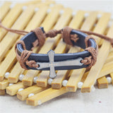 Bracelet For Women Men Jewelry Handmade Braid Genuine Leather bracelet Wrap Charm Cross Bracelets Bangles Fine Jewelry