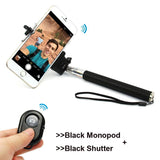 new Extendable Selfie Stick Bluetooth 6 Color Monopod+clip Holder+bluetooth Camera Shutter Remote Controller Android iOS