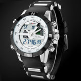 Hot Sale WEIDE Luxury Brand Men Sports Watch 3ATM Waterproof Multifunction Quartz Digital LED Backlight Military Watches