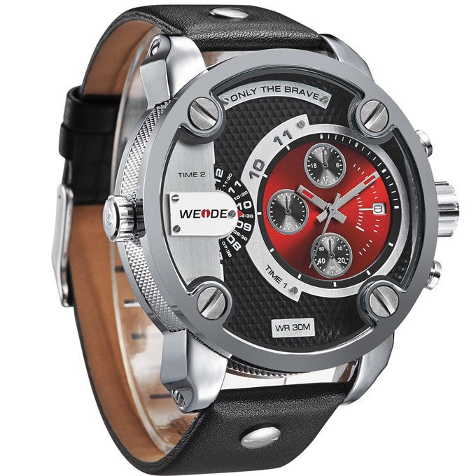 WEIDE Men Sports Watch Luxury Brand Japan Quartz Movement 30m Waterproof Analog Leather Strap Sport Watches