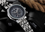 MEGIR CHRONOGRAPH 24 Hours Military Army Watch Men Sport Watches Genuine Leather Luxury Brand Quartz Watches