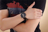 Megir New Chronograph Function Sport Watch Men Luxury Brand Watches Genuine Leather Quartz Casual Watch Men Wristwatch