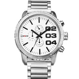 Fashion WEIDE Watches Men Quartz Sports Full Steel Watch Luxury Brand Watch 30 Meters Waterproof Diver Watch