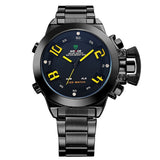 WEIDE Wristwatch Luxury Brand Men Sports Watch Quartz Digital LED Military Watches 30M Waterproof Full Stainless Steel Watch