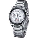 PREMA Chronograph Watch Men Luxury Brand Silver Stainless Steel Date Quartz Watch Sport Watch Men Wristwatch