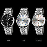 Men full steel watch quartz men casual fashion watch wristwatch with calendar Men business hours wrist watch