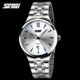 Men full steel watch quartz men casual fashion watch wristwatch with calendar Men business hours wrist watch