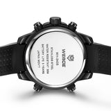 WEIDE New Men Watch Luxury Brand Watch Analog Digital Dispaly PU Band Multifunction Sport Watch