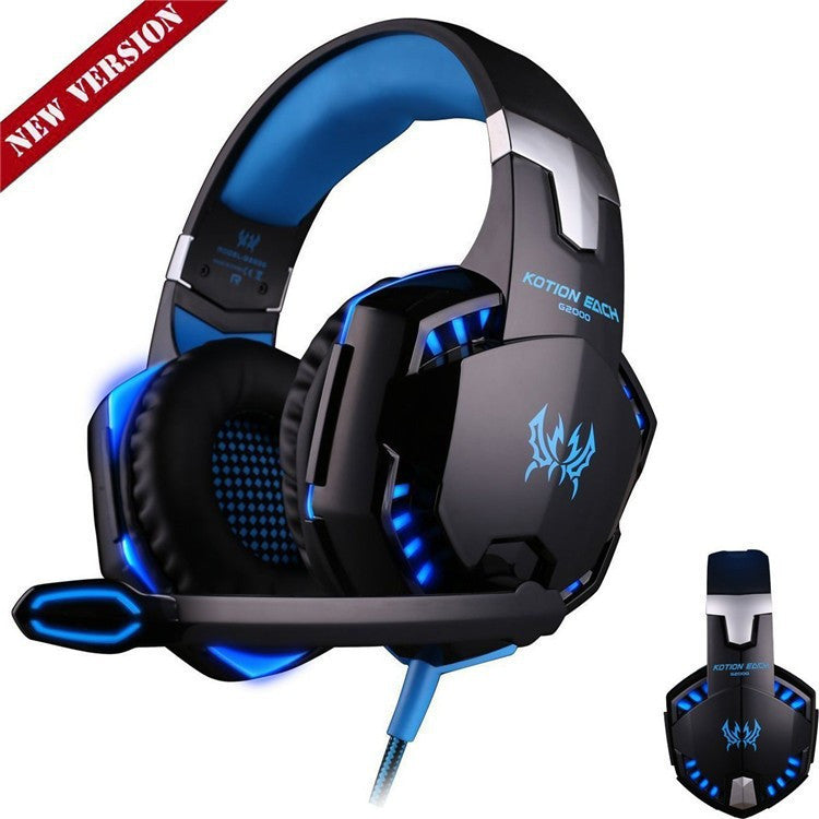 Best PC Gamer casque EACH G2000 Stereo Hifi Gaming Head Phones With Microphone Dazzle Lights Glow Game Music Headset