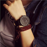 2015 Brand New Watches Men Fashion Round Steel Case Men women Leather quartz watch Wrist watches High Quality