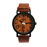 New Fashion Design Simulation Wooden Quartz Men Watches Casual Wooden Color Leather Strap Watch Wood Male Wristwatch Hot Sale