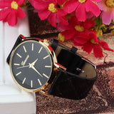 Creative Fashion Style Unisex Casual Geneva Watch Checkers Faux Leather Quartz Analog Wrist Watch