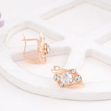 Woman's Birthday Gift Wedding Jewelry Set Fashion Gold Plated Crystal Necklace Ring Earring 3 pcs/set