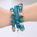 Fine Sterling Jewelry Bracelets & Bangles Pearl Bracelet For Women Multilayer Design Imitation Turquoise Bead Bracelets