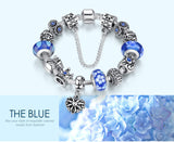 Queen Jewelry Silver Charms Bracelet & Bangles With Queen Crown Beads Bracelet for Women