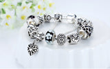 Queen Jewelry Silver Charms Bracelet & Bangles With Queen Crown Beads Bracelet for Women