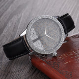 Woman Fashion Watch SKONE Brand Clock Genuine Leather Watch Imitation Diamond Watch Tree Design Dress watch