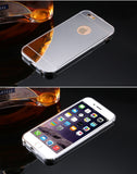 With LOGO! Mirror Case for Apple iPhone 5 5S 6 6S /for iPhone6S 6 Plus 5.5 Luxury Plating Metal Aluminum Frame Back Mobile Cover