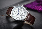 Fashion Casual Mens Watches Luxury Brand High Quality Leather Business Quartz Watch Men Waterproof Wristwatch Relogios Masculino