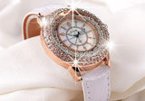 Hot Luxury Brand Diamond Orologio Donna Fashion Rhinestone Watch Women Casual Leather Clock Female Quartz Ladies Wristwatch