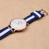 Famous Brand Luxury fashion dress Watches Men Women Fabric Strap silver case Sport watch Military Quartz Wristwatch