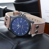 Relogio Hombre Luxury Famous Double Buckle Design Brand sports Men Watch Quartz Wristwatches quality Scrub leather army watches