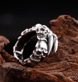 New Open Skull Hand Ring Stainless Steel Man's Fashion Jewelry Biker Punk Jewelry
