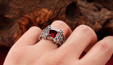 Vintage Friar Men's double cross Ring With Black/Redd/Blue three colors Stone Fashion Ring