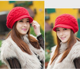 Elegant Women Hat Winter & Fall Beanies Knitted Hats For Woman Rabbit Fur Cap Autumn Ladies Female Fashion Skullies