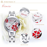 Kimio Fashion Brand Dress Ladies Bracelet Watches for Women Diamond Jewel Lucky Clover Stainless Quartz Watches