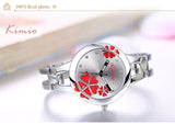 Kimio Fashion Brand Dress Ladies Bracelet Watches for Women Diamond Jewel Lucky Clover Stainless Quartz Watches