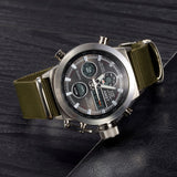 Men Sport Military Watch AMST Brand Dive LED Watches Genuine Leather Quartz Watch Men Wristwatches