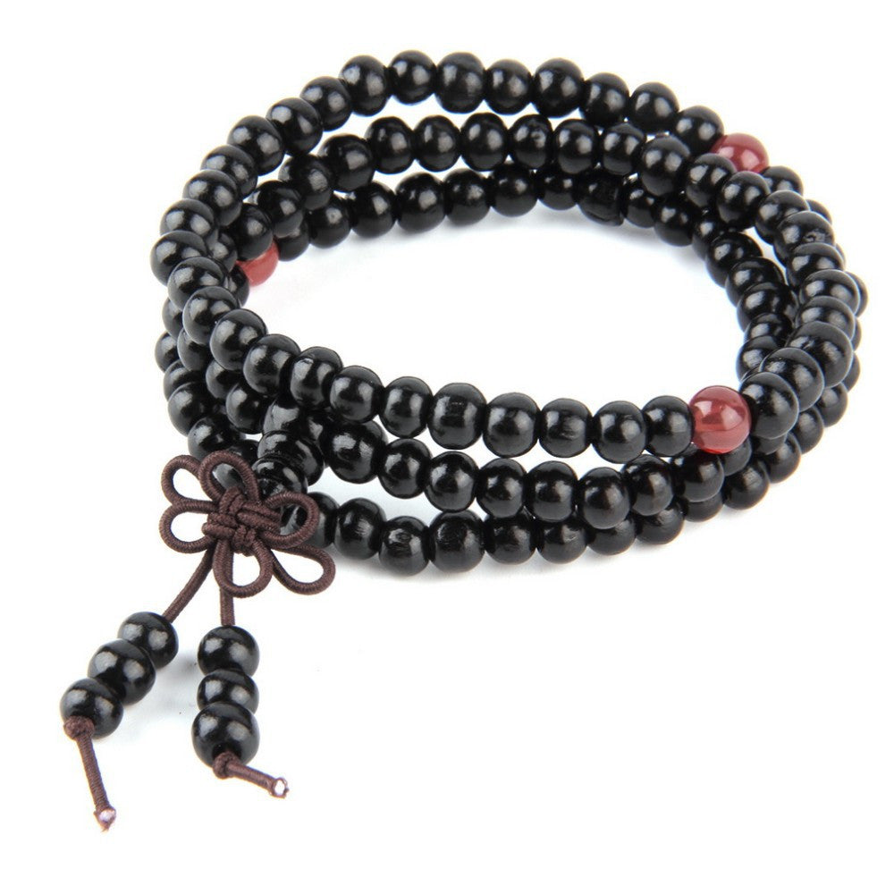 Natural Sandal wood Buddhist Buddha Meditation 108 beads Wood Prayer Bead Mala Bracelet Women Men jewelry