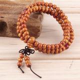 Natural Sandalwood Buddhist Buddha Meditation 108 beads Wood Prayer Bead Mala Bracelet Women Men jewelry