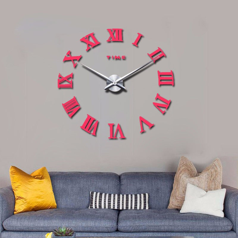 Hot fashion quartz watch home decor 3d big mirror diy real wall clock modern design room gift