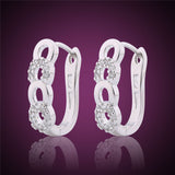 New Style Ladies Huggie Earrings Fashion Desirable Round Brilliant White Topaz Earing Chic Woman Hoop Earrings