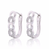 New Style Ladies Huggie Earrings Fashion Desirable Round Brilliant White Topaz Earing Chic Woman Hoop Earrings