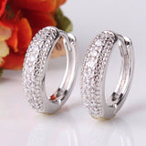 Special Designs Earrings for Women 18K Gold Platinum/White Gold Plated Small Hoop Huggies Earring with Charming Stone