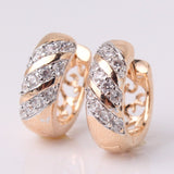 Engagement Jewelry Huggie Earings for Women Three Rows Crystals AAA Cubic Zircon Hoop Earrings Fashion
