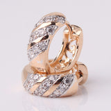 Engagement Jewelry Huggie Earings for Women Three Rows Crystals AAA Cubic Zircon Hoop Earrings Fashion