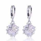 Dangle Earring for Women/Girls Earrings Fashion 18K White/ Gold Plated Wedding Jewelry White Zircon Earring