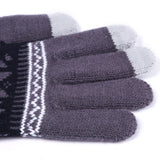 Hot Women Winter Warm Touch Screen Smart Touch Sensing Strip Snowflake Cuff Gloves guantes mujer