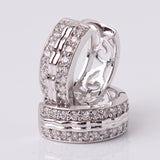 Fashion Jewellery Huggie Earing for Women White AAA Cubic Zirconia Hoop Earings Design Wedding Earring