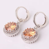 Wedding Luxury Earrings for Women 18k White Gold Plating Crystals CZ Zircon Brincos Dangle Drop Long Earrings Hot Sale