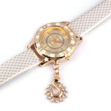 Women Vogue Dress Watches Swan Pendant Rhinestone Clocks Ladies Wristwatch
