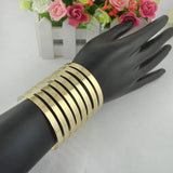 Punk Style Cuff Bangles Gold Plated Geometry Hollow out Metals Bracelet Clothes Jewelry Costume Jewellery