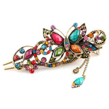 New Fashion Colorful Women Retro Crystal Butterfly Flower Hairpins Hair Stick Hair Clip