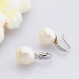 Genuine Natural Pearl earrings,fresh water pearl earrings for women white pearl earrings silver 925 jewelry birthday gift