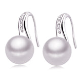 Genuine Natural Pearl earrings,fresh water pearl earrings for women white pearl earrings silver 925 jewelry birthday gift